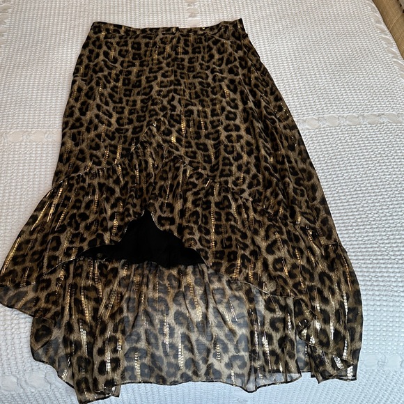 ba&sh Leopard Print High-Low Skirt, size medium - Picture 1 of 6